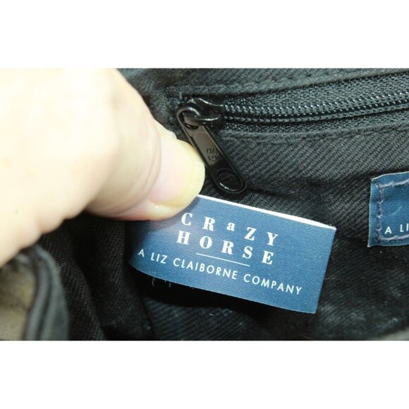 Vintage Crazy Horse Liz Claiborne Black Leather Backpack